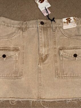Sincerely Jules Beige Denim Mini Skirt 29